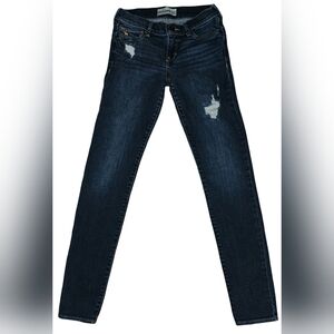 Abercrombie Girls Distressed Skinny Jeans Medium Wash Stretch Sz 14 Slim